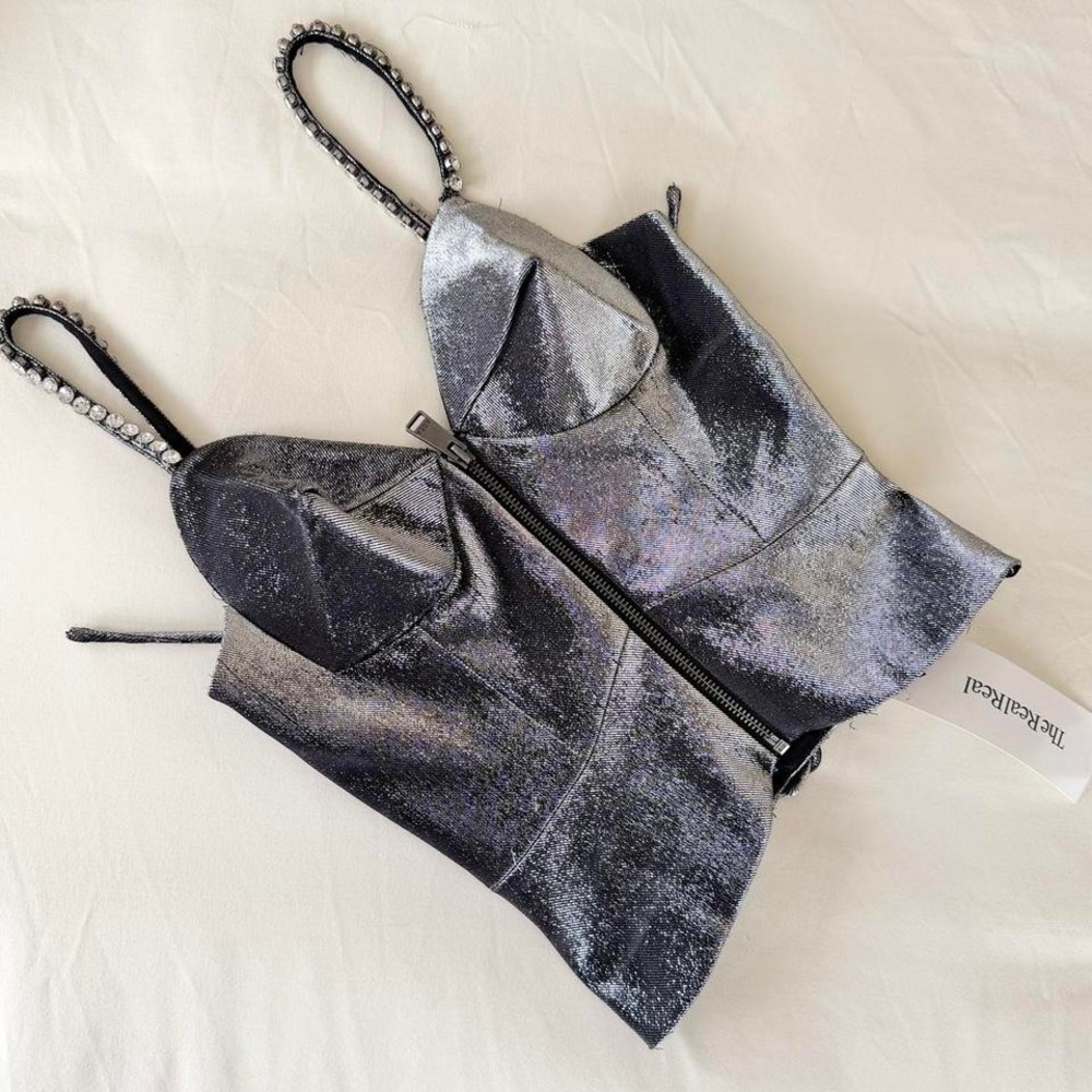 AREA silver‎ festival croptop